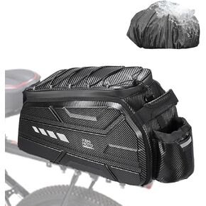 Kemimoto Bike Bag 11L Eva Hard Shell ، حقيبة رف خلفية Ebike ترقية مع غطاء مقاوم للماء ، جذع دراجة مع حزام كتف للسفر للركاب في الهواء الطلق in Kuwait