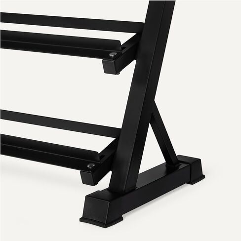 Amazon Basics 3 مستويات قابلة للتعديل دمبل رف ، قف فقط ، أسود in Kuwait