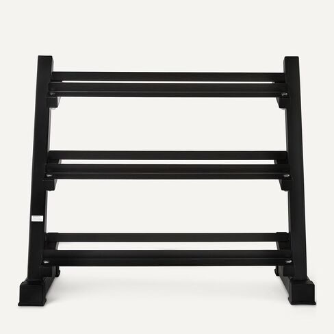 Amazon Basics 3 مستويات قابلة للتعديل دمبل رف ، قف فقط ، أسود in Kuwait