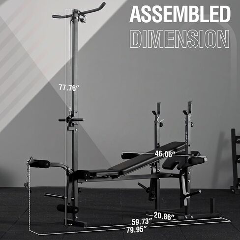 Mikolo 8 في مقعد الوزن الأولمبي واحد مع امتداد الساق وحليقة الساق ، مجموعة مقاعد البدلاء متعددة الوظائف مع وسادة تجعيد الدعاة وذبابة الصدر ، معدات تدريب قوة الكامل للجسم in Kuwait