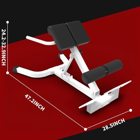 Dual Adjustable Roman Chair Back Extension Bench, 330Lbs Weight Capacity, Adjustable Back Exercise Machine for Core Strength and Back Pain Relief for Home Gym in Kuwait