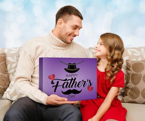 Linelglobal Father Day Gift Bag with Tissue Paper 12.6" Reusable Happy Dad Day Gift Bag for Daddy 2 Pack Black Blue in Saudi Arabia