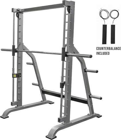 Valor Fitness Smith Machine Multi-Function Power Rack - 500lb Squat Rack or Bench Press Station - 2" Plate Storage Pegs- Attached Sliding Knurled Barbell - Home Gym in Kuwait