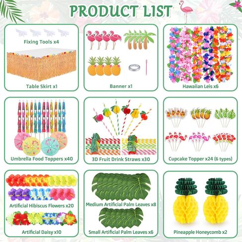 165pcs زخرفة حفلة هاواي لوا ، الإمدادات ذات الطابع الاستوائي مع البالونات ، ديكور حفلة عيد ميلاد ألوها ، إمدادات حفلات البلياردو الصيفية. in Kuwait