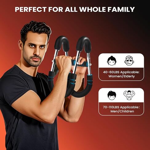 مدرب ذراع Twister قابل للتعديل مع 4 Springs & Workout Guide ، 12 مستوى مقاومة (40-110 رطلاً)-مدرب قوة في الصدر والجزء العلوي من الجسم للرجال والنساء ، باني عضلات الصالة الرياضية المنزلية in Kuwait