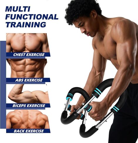Pro-Grade Twister Arm Trainer- 30-100lb Adjustable Chest Workout Equipment for Men&Women,Beginners or Professional, Adjustable Portable Arm Chest Exerciser with Anti-Slip Grips for Home Gym in Saudi Arabia