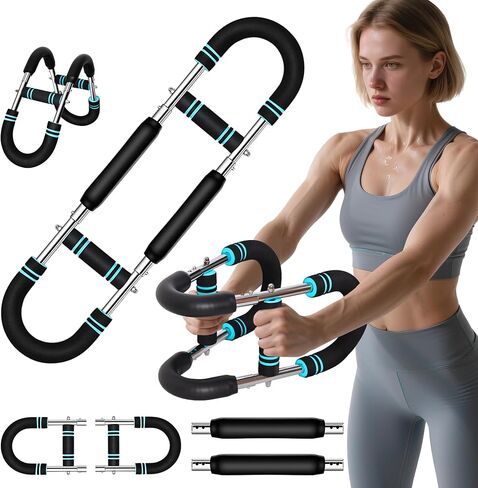 Pro-Grade Twister Arm Trainer- 30-100lb Adjustable Chest Workout Equipment for Men&Women,Beginners or Professional, Adjustable Portable Arm Chest Exerciser with Anti-Slip Grips for Home Gym in Saudi Arabia