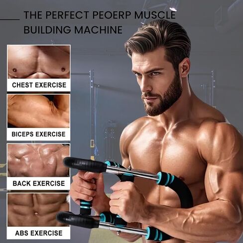 Twister Arm Trainer ، 40-100 رطل معدات تمرين الصدر القابلة للتعديل من الصدر للرجال والنساء ، وقوة الساعد القابلة للتعديل ، ومقاومة الربيع المحمولة للياقة المنزلية. in Kuwait