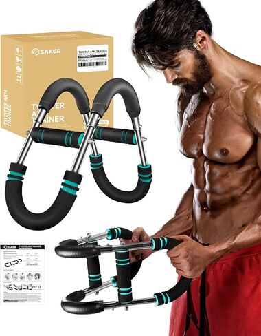 Saker Twister Arm Trainer, PowerTwist Arm Trainer, Adjustable Forearm Strengthener, Arm Exercise Equipment, Chest Workout Equipment, Portable Spring Resistance for Home Gym Equipment in Kuwait
