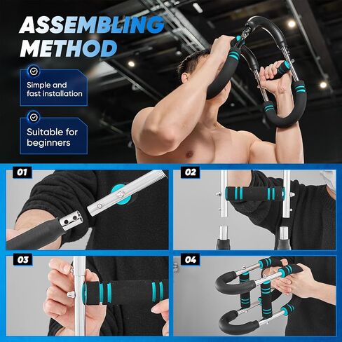Saker Twister Arm Trainer, PowerTwist Arm Trainer, Adjustable Forearm Strengthener, Arm Exercise Equipment, Chest Workout Equipment, Portable Spring Resistance for Home Gym Equipment in Kuwait