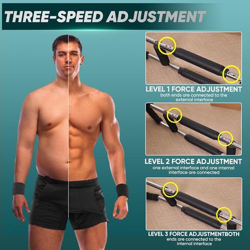 Twister Arm Trainer, Adjustable Spring Chest Expander and Forearm Strengthener, Triceps, Biceps, Shoulder, Back & Thigh Workout bar Equipment, Portable Upper Body Exerciser for Home Fitness in Saudi Arabia