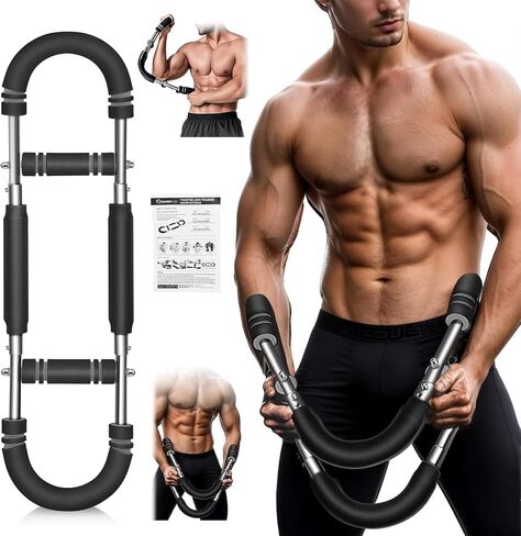Twister Arm Trainer, Adjustable Spring Chest Expander and Forearm Strengthener, Triceps, Biceps, Shoulder, Back & Thigh Workout bar Equipment, Portable Upper Body Exerciser for Home Fitness in Kuwait