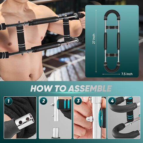 Twister Arm Trainer, Adjustable Spring Chest Expander and Forearm Strengthener, Triceps, Biceps, Shoulder, Back & Thigh Workout bar Equipment, Portable Upper Body Exerciser for Home Fitness in Saudi Arabia