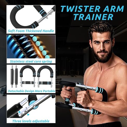 Twister Arm Trainer Arm Shoulder Chest Workout Equipment 45-90lb Adjustable Strength Trainer Chest Trainer for Men Portable Detachable Home Fitness Equipment in Saudi Arabia