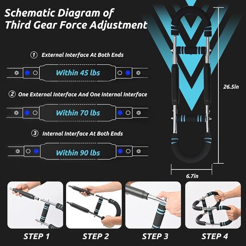 Twister Arm Trainer Arm Shoulder Chest Workout Equipment 45-90lb Adjustable Strength Trainer Chest Trainer for Men Portable Detachable Home Fitness Equipment in Saudi Arabia