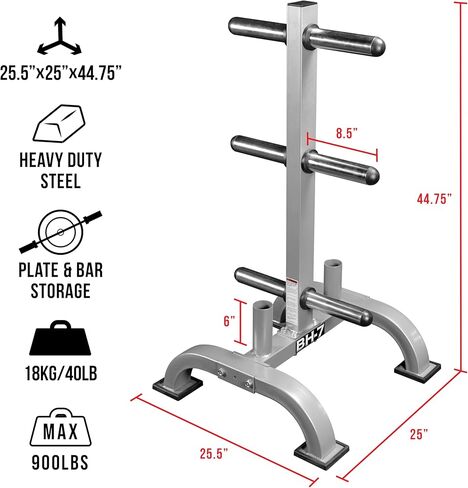 رف وزن اللياقة البدنية للوحات الأولمبية والمعيارية - صفيحة الوفير وتخزين الحديد الأولمبي للمنزل النظيف أو المنظم أو المرآب in Kuwait