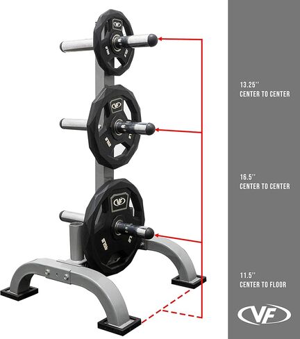 رف وزن اللياقة البدنية للوحات الأولمبية والمعيارية - صفيحة الوفير وتخزين الحديد الأولمبي للمنزل النظيف أو المنظم أو المرآب in Kuwait