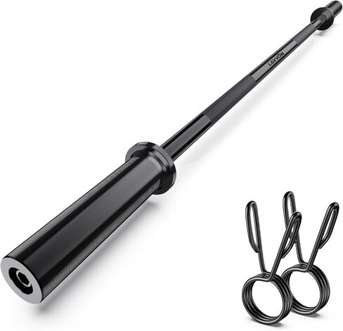 57" Olympic Barbell Bar, 2" Standard Straight Barbell Bars for Weight Lifting Bar for Bench Press/Squats/Hip Thrusts/Lunges/Biceps- Home Gym Weight Bar- 2 Spring Collars(500lb Weight Capacity) in Kuwait