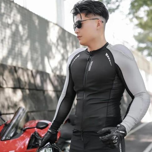 WOSAWE Men's Mesh Motorcycle Jacket CE Certified Padded Motorcycle Shirt with Back Armor Summer Sport Bike Protective Gear in Kuwait