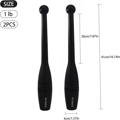 2Pcs Indian Clubs 1 Lb Workout Reusable Weighted Club for Exercise Tight Grip Weighted Bars Heavy Duty Plastic for Gym, Fitn in Kuwait