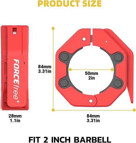 Quick Release Barbell Collars - Slim Design, Non-Slip Secure, High-Strength Durable, Metal Linkage - Fits 2-Inch Olympic Bars in Saudi Arabia