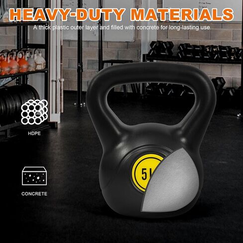 Wide Grip 3-Piece or 4-Piece Kettlebell Exercise Fitness Weight Set, Include 5 lbs, 10 lbs, 15 lbs and 20 lbs, Set of 3 or Set of 4 in Saudi Arabia