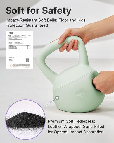 Yottoy Soft Kettlebell ، وزن قبضة kettlebell المضادة للانزلاق للتدريبات المنزلية ، kettlebells مجموعة القوة والسلامة مضمونة in Kuwait