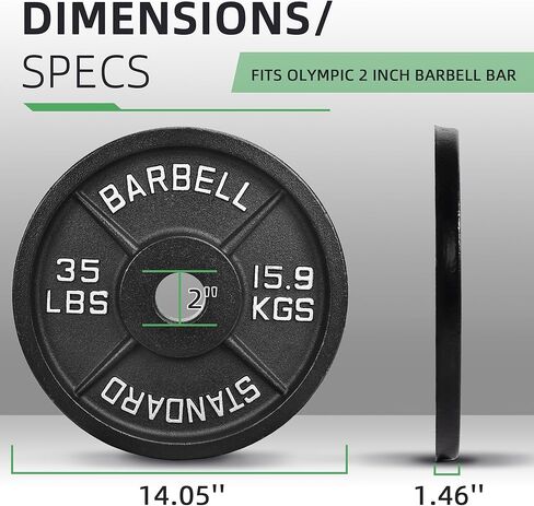 لوحة وزن الحديد الزهر أولمبية 2 بوصة لتدريب القوة ورفع الأثقال ، أحجام متعددة in Kuwait