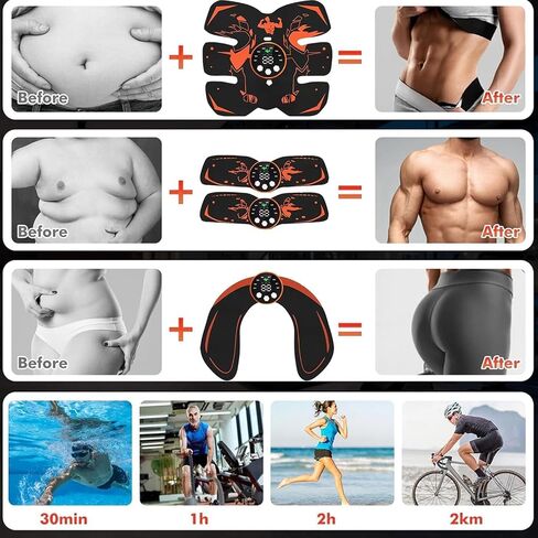 حزام اللياقة البدنية ، محفز ABS كامل الجسم AB/ARM/HIP Trainer ABS Trainer أحزمة التنغيم الإلكترونية معدات التمرين المنزلية للبطن/الخصر/الساق/الذراع/الفخذ in Saudi Arabia