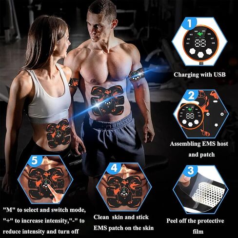 حزام اللياقة البدنية ، محفز ABS كامل الجسم AB/ARM/HIP Trainer ABS Trainer أحزمة التنغيم الإلكترونية معدات التمرين المنزلية للبطن/الخصر/الساق/الذراع/الفخذ in Saudi Arabia