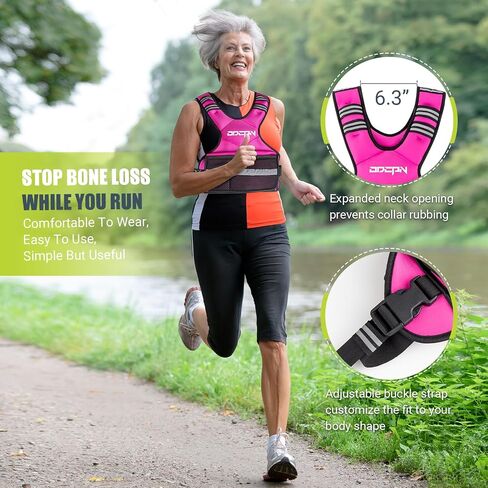 Weighted Vest Adjustable Weights for Women, 6-12 Lbs Weight Vest for Walking with Plus Size Pocket, Ruck Vest with 6 Ironsand Weights & Reflective Strip for Running, Workouts & Strength Training in Kuwait