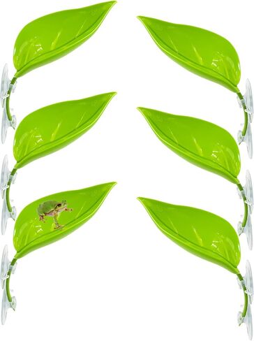 6 Pack Plastic Frog Habitat Platform with Suction Cups Reptile Decorations for Terrarium Dwarf Frogs Tank Accessories Decor Turtle Basking Platforms for Amphibian in Saudi Arabia
