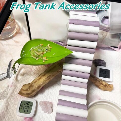 6 Pack Plastic Frog Habitat Platform with Suction Cups Reptile Decorations for Terrarium Dwarf Frogs Tank Accessories Decor Turtle Basking Platforms for Amphibian in Kuwait