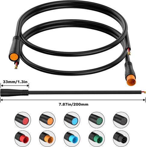 24AWG Cable Waterproof Extension Cable Male/Female Connector for Electric Bike Extension Cable ConnectorEssential Ebike Replacement Parts 2Pin 3Pin 4Pin 5Pin 6Pin in Saudi Arabia