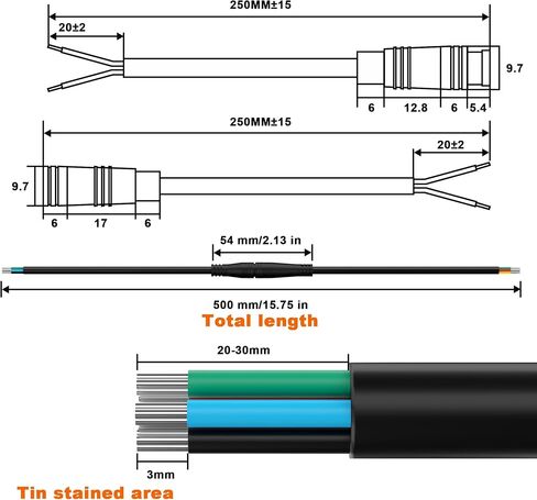 24AWG Cable Waterproof Extension Cable Male/Female Connector for Electric Bike Extension Cable ConnectorEssential Ebike Replacement Parts 2Pin 3Pin 4Pin 5Pin 6Pin in Saudi Arabia