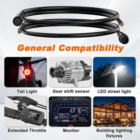 24AWG Cable Waterproof Extension Cable Male/Female Connector for Electric Bike Extension Cable ConnectorEssential Ebike Replacement Parts 2Pin 3Pin 4Pin 5Pin 6Pin in Saudi Arabia