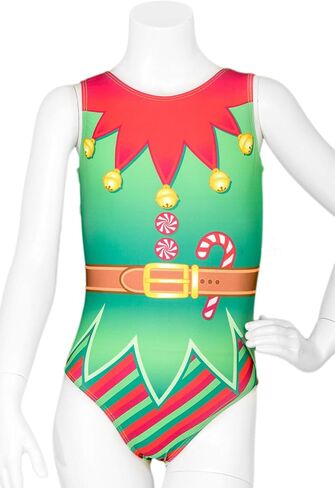 Destira Christmas Gymnastics Leotards for Girls, Ms. Claus, Super Soft Leotards with Matching Scrunchie - Dance, Cheer, Yoga, & More, Adult X-Small in Saudi Arabia