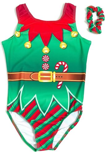 Destira Christmas Gymnastics Leotards for Girls, Ms. Claus, Super Soft Leotards with Matching Scrunchie - Dance, Cheer, Yoga, & More, Adult X-Small in Saudi Arabia
