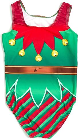 Destira Christmas Gymnastics Leotards for Girls, Ms. Claus, Super Soft Leotards with Matching Scrunchie - Dance, Cheer, Yoga, & More, Adult X-Small in Saudi Arabia