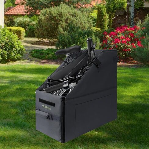 Folding Bike Storage Box,Bicycle Organizer Carrying Car Trunk Container Travel Case with Dust Cover for Trip,Cycling,Outdoor in Kuwait