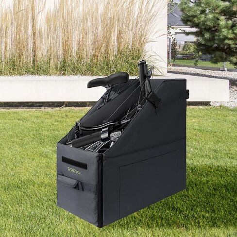 Folding Bike Storage Box,Bicycle Organizer Carrying Car Trunk Container Travel Case with Dust Cover for Trip,Cycling,Outdoor in Kuwait