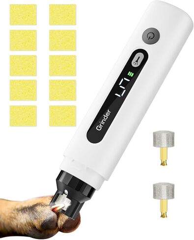 طاحونة Weini Dog Nail Mabsed-Profettional 5 سرعات كهربائية قابلة لإعادة الشحن الأليفة القابل للتشغيل الأظافر غير المؤلمة عن الاهتمام والتجانس ، مجموعة غبار الإسفنج للكلاب والقطط الصغيرة المتوسطة الصغيرة ، أبيض in Kuwait