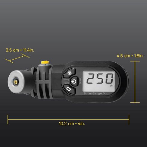 Topeak SmartGauge D2 Digital Tire Pressure Gauge – Presta/Schrader Compatible, 250 Psi/17 Bar, Precision Air Pressure Reader with LCD Display for Bikes, Motorcycles & Sports Equipment in Saudi Arabia