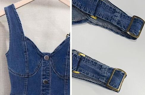 utcoco Denim Dress for Women Sleeveless Button Down Slim Fit Midi Jean Dresses for Women 2025 in Saudi Arabia