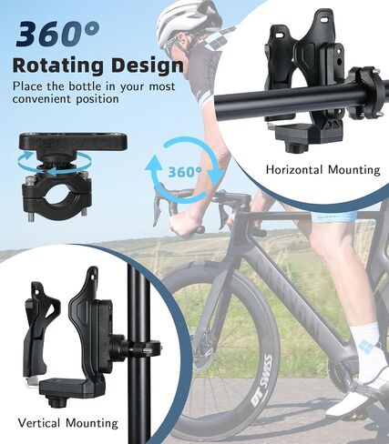 MoKo Bike Water Bottle Holder, Adjustable Bike Water Bottle Cage for 1.9-3.6" Diameter Bottle, for Handlebar & Frame, Motorcycle Cup Holder with Screw Tool, for Bicycle/Stroller/Scooter/Wheelchair/ATV in Saudi Arabia
