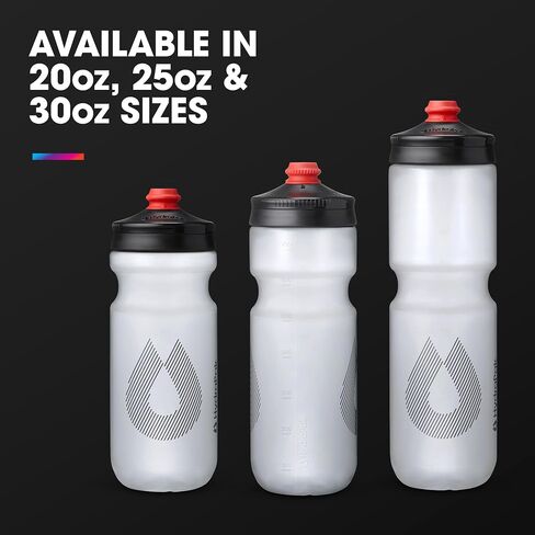 Hydrapak Breakaway Furge Lightweight Bike Mater Bott 2 -Pack (20oz ، 25oz ، 30oz) - زجاجة عالية التدفق وركوب الدراجات والرياضة in Kuwait