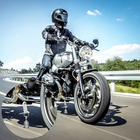 Motorcycle Bell Guardian Angel - Goy Luck Charm Gift مع صندوق هدايا وبطاقة أسطورة وسلسلة مفاتيح وشماعات in Saudi Arabia