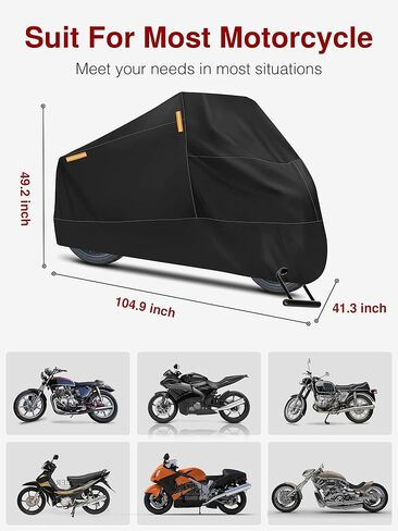 Puroma Bike Cover for 1 bike, Outdoor Waterproof Bicycle Covers Rain Sun UV Dust Wind Proof with Lock Hole for Mountain Road Electric Bike (Basic Black) in Saudi Arabia