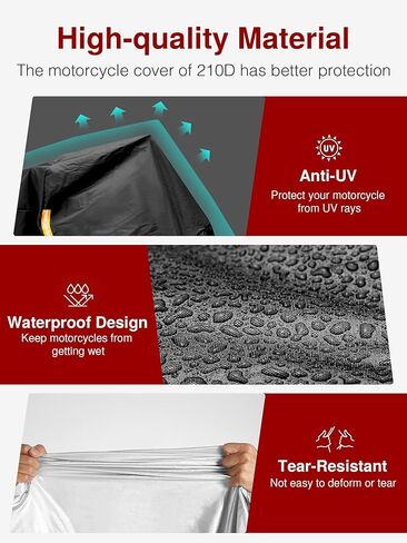 Puroma Bike Cover for 1 bike, Outdoor Waterproof Bicycle Covers Rain Sun UV Dust Wind Proof with Lock Hole for Mountain Road Electric Bike (Basic Black) in Saudi Arabia