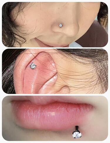 18G 16G 14G حلقات الأنف الخيطية الداخلية ترصيع أقراط مسطحة الظهر 316L حلقات الأنف الفولاذية الجراحية تراجوس حلزوني الفص الغضروف in Saudi Arabia